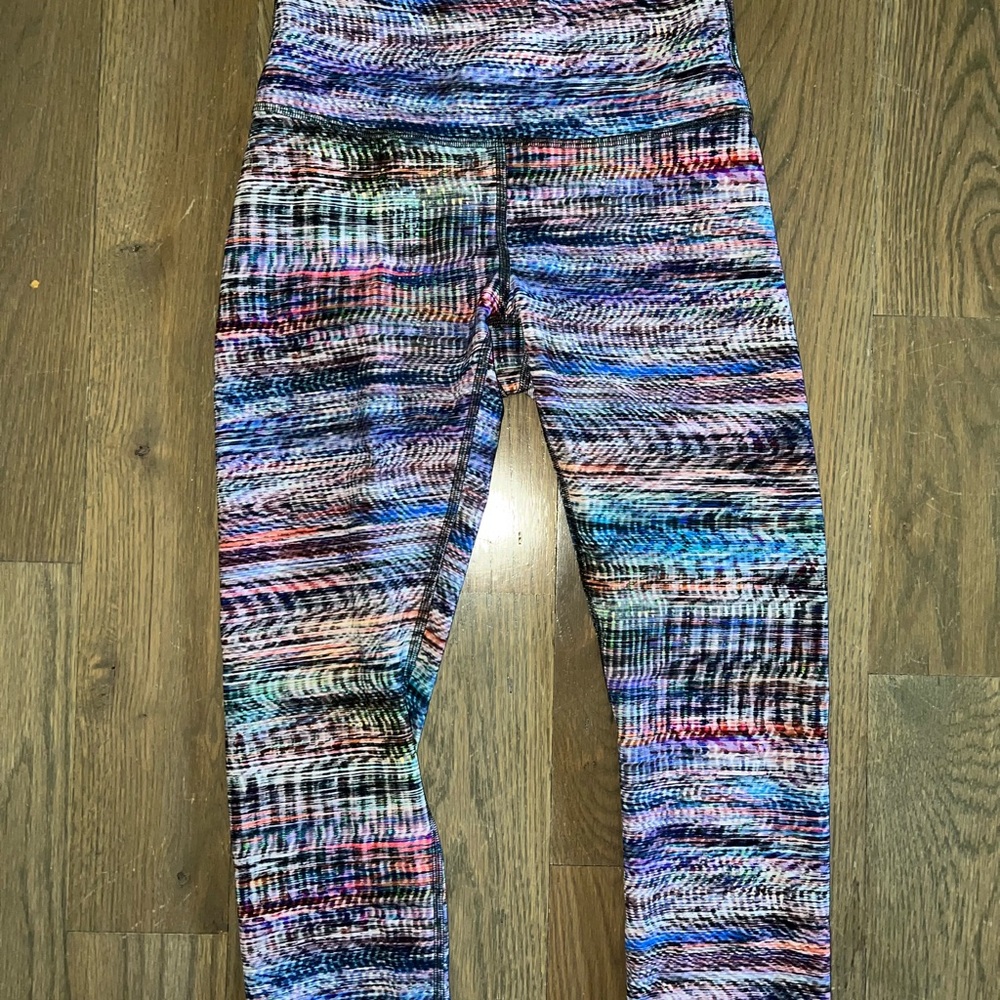 Lululemon Wunder Train High-Rise Crop Leggings  21” Digital Oasis White Multi 6